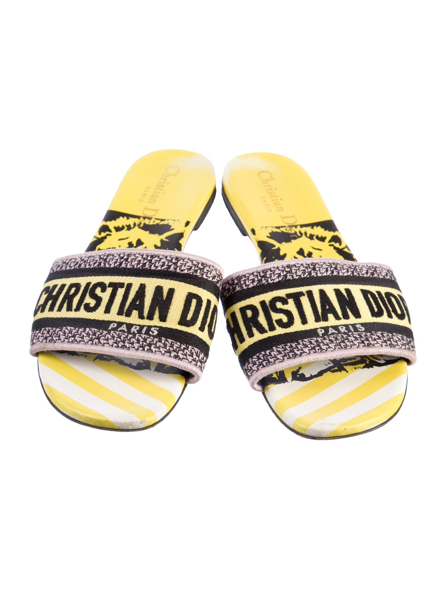 Christian Dior Canvas Printed Slides